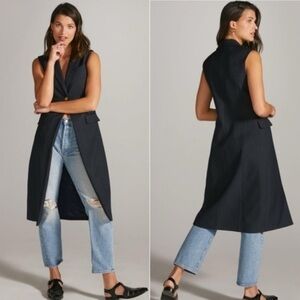 Mare Mare X Anthropologie | NWOT Long Line Vest in Navy Blue Large